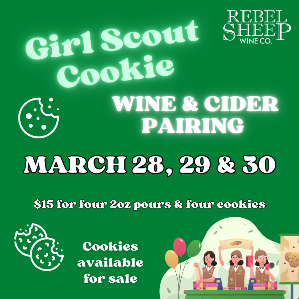 March 30 - Girl Scout Cookie & Wine Pairing at Rebel Sheep Wine Co. (Chester, NJ)