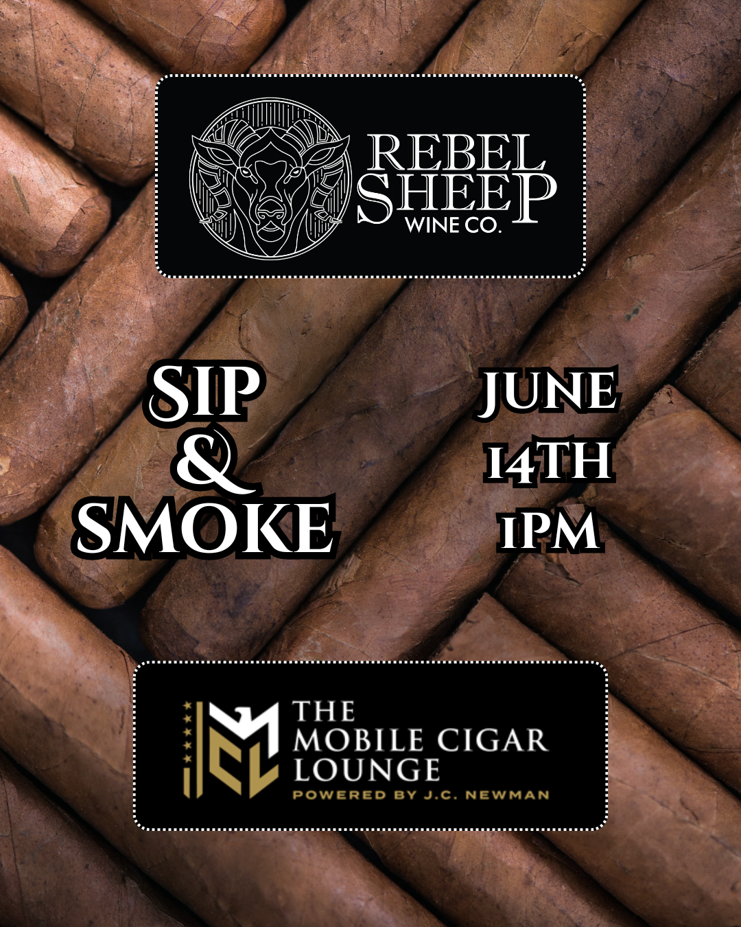 June 14, 2025 - Sip & Smoke at Rebel Sheep Wine Co. (Chester, NJ)
