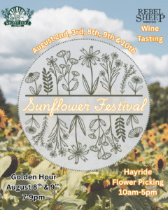 August 2, 3, 8, 9, 10 - Sunflower Festival at Rebel Sheep Wine Co. (Chester, NJ)