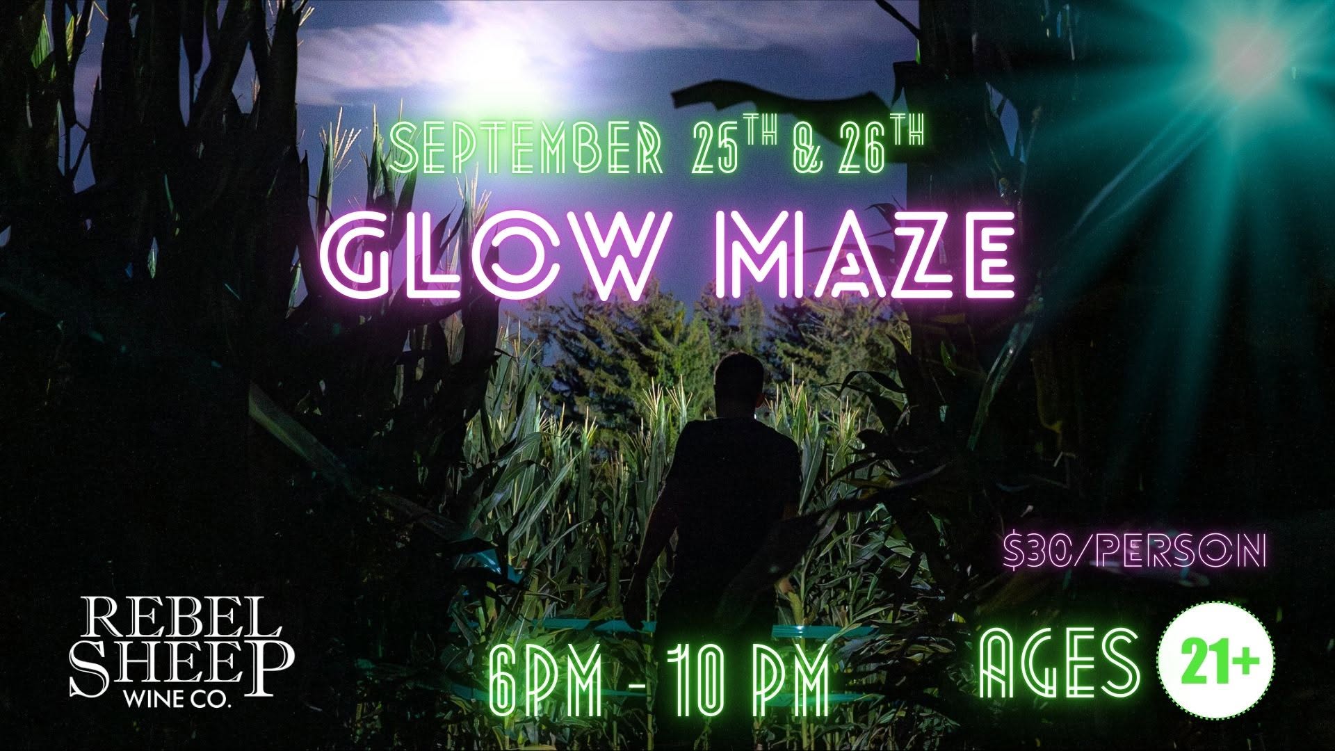 Adult-Only Glow Maze at Stony Hill Farms (Chester, NJ) - Sept 25-26, 2026